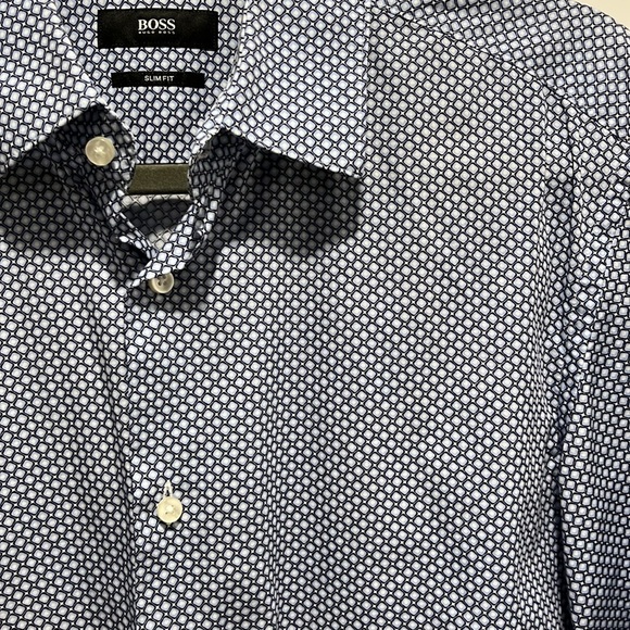 Hugo Boss Men’s Made in Italy Shirt Medium Slim Fit Long Sleeve - Picture 3 of 5
